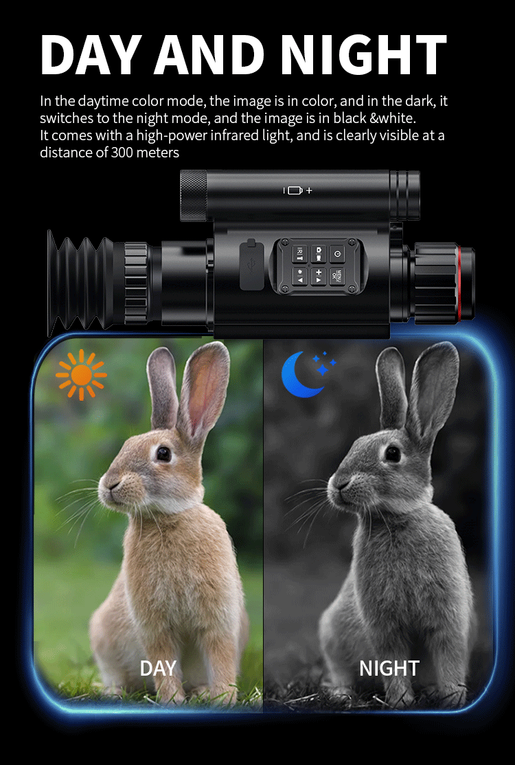 NV077 monocular night vision device 450m night vision range WIFI PIP Leaser Dot 50mm Lens