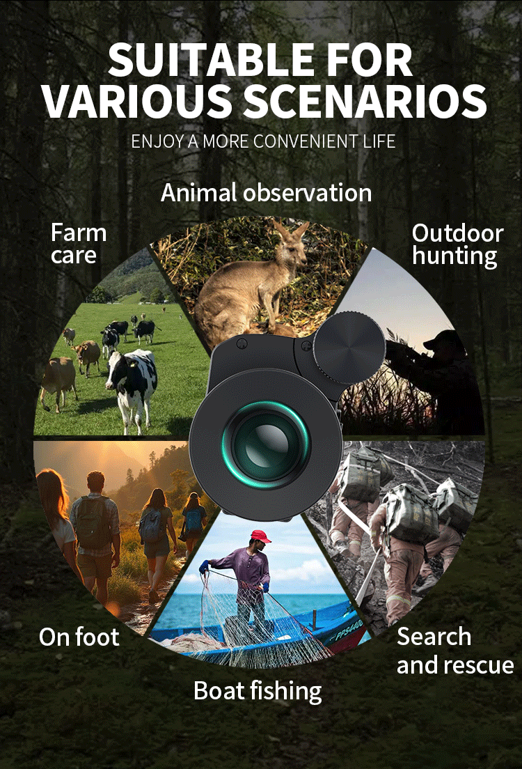 NV077 monocular night vision device 450m night vision range WIFI PIP Leaser Dot 50mm Lens