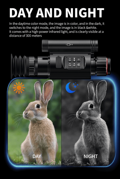 NV077 monocular night vision device 450m night vision range WIFI PIP Leaser Dot 35mm Lens