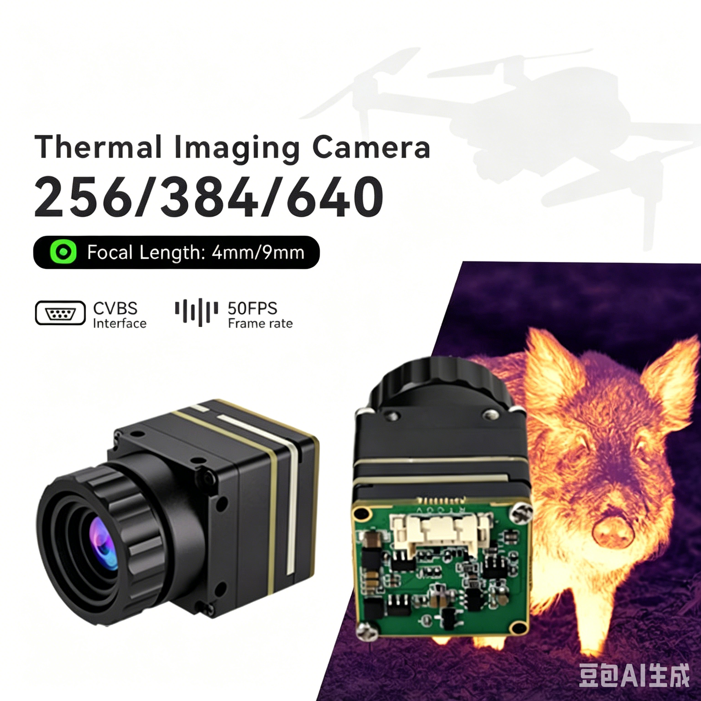 Series Thermal Imaging Camera Module CVBS 256/384/640 for Night Vision for Hunting and Animal Monitoring