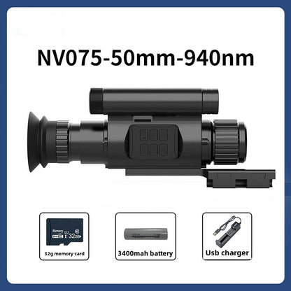 NV075 Night Vision Hunting Scope Goggles Monocular 200-400M Infrared Camera Support Photo & Video,50mm Lens,Metal Body