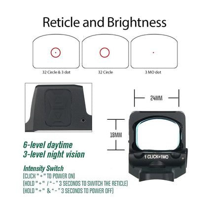 HunterX Solar Multi Reticle Shotgun Red Dot Sight