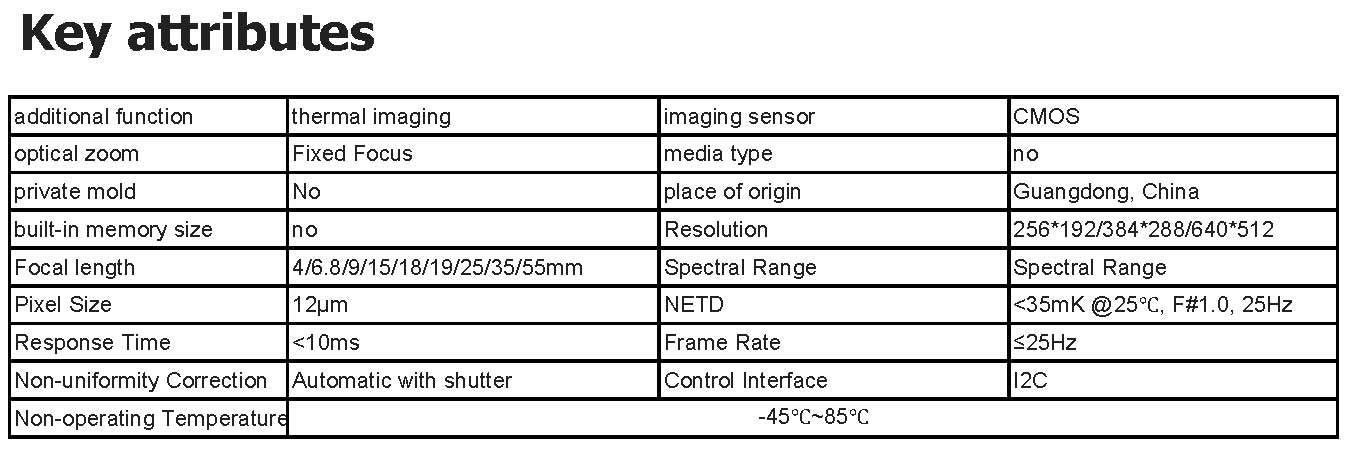 Series Thermal Imaging Camera Module CVBS 256/384/640 for Night Vision for Hunting and Animal Monitoring