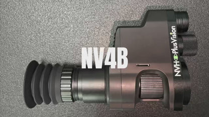 NV4B Clip-on Monocular Night Vision Scope Device Round Screen 4X Zoom HD 1080P Video Camera Night Hunting IR 300m all black